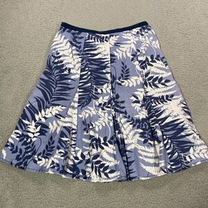 Ann Taylor Skirt Women's 8 Lined Swing A Line Leaf Print Zipper Casual